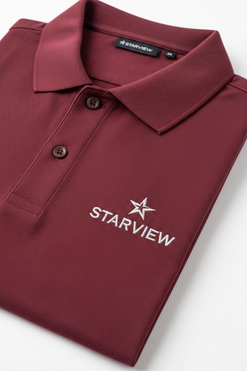 Starview Corporate Maroon Silver Polo