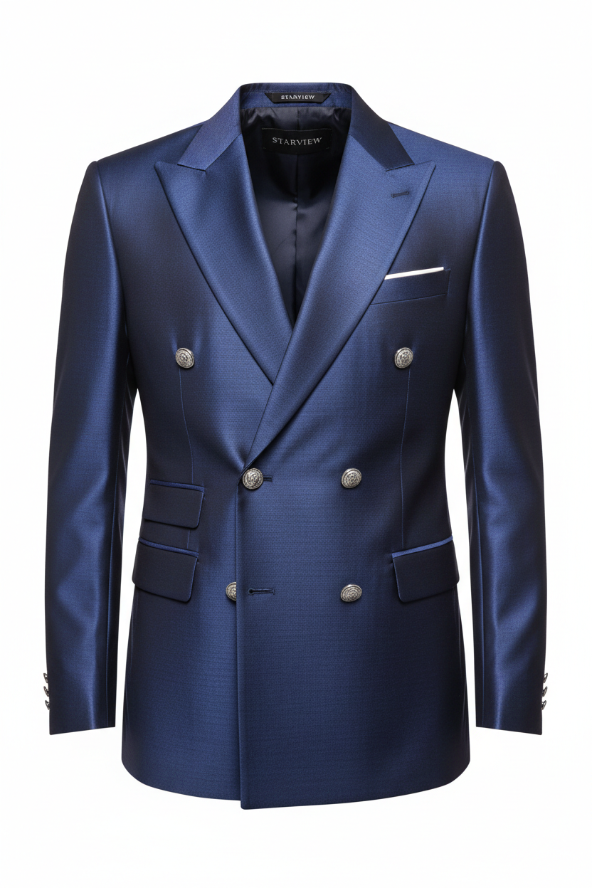 Starview Fashion Midnight Blue Double Breasted Blazer