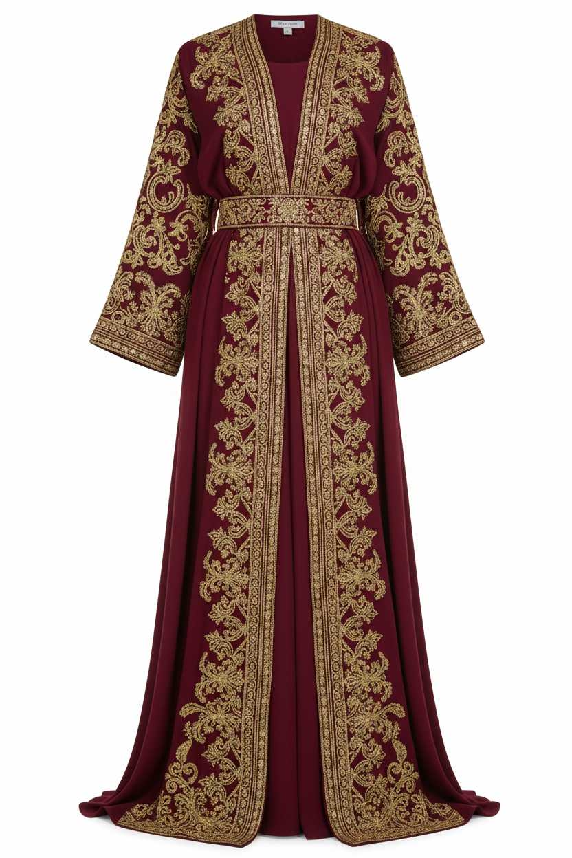 Jannat Burgundy Abaya