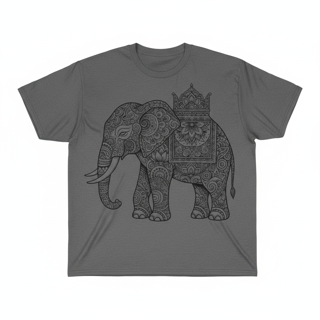 Mandala Elephant Grey