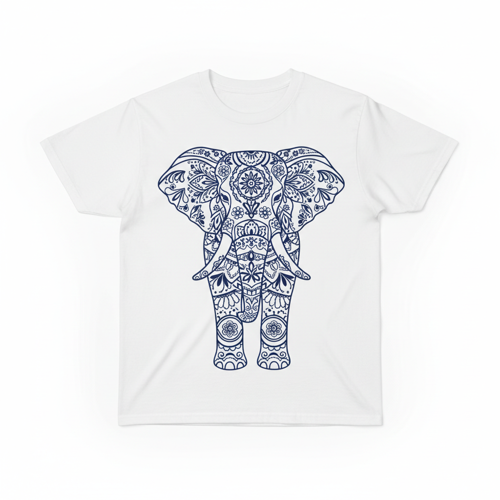 Mandala Elephant White