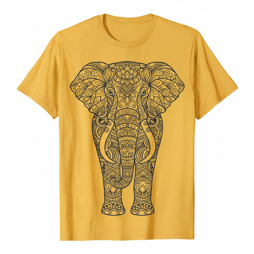 Mandala Elephant Yellow