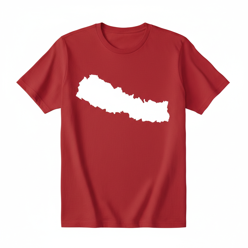 Nepal Map Full Red