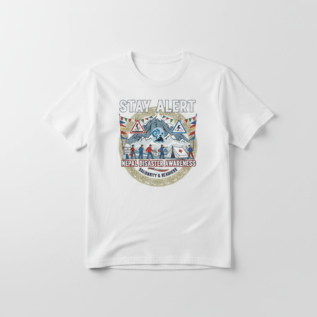Stay Alert - Nepal Solidarity Tee Mockup