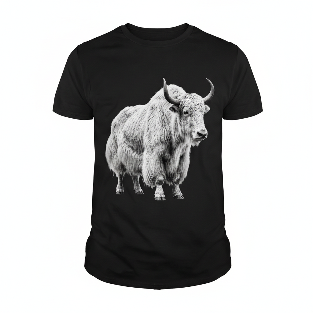 Yak Black Tee Realistic White